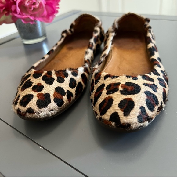 Peter Millar Cheetah Print Hair Calf Ballet Flats - Picture 3 of 9